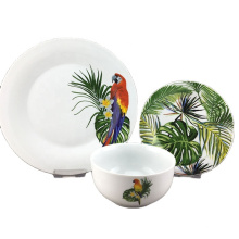 Green Plant Design Porcelain Dinner Plates